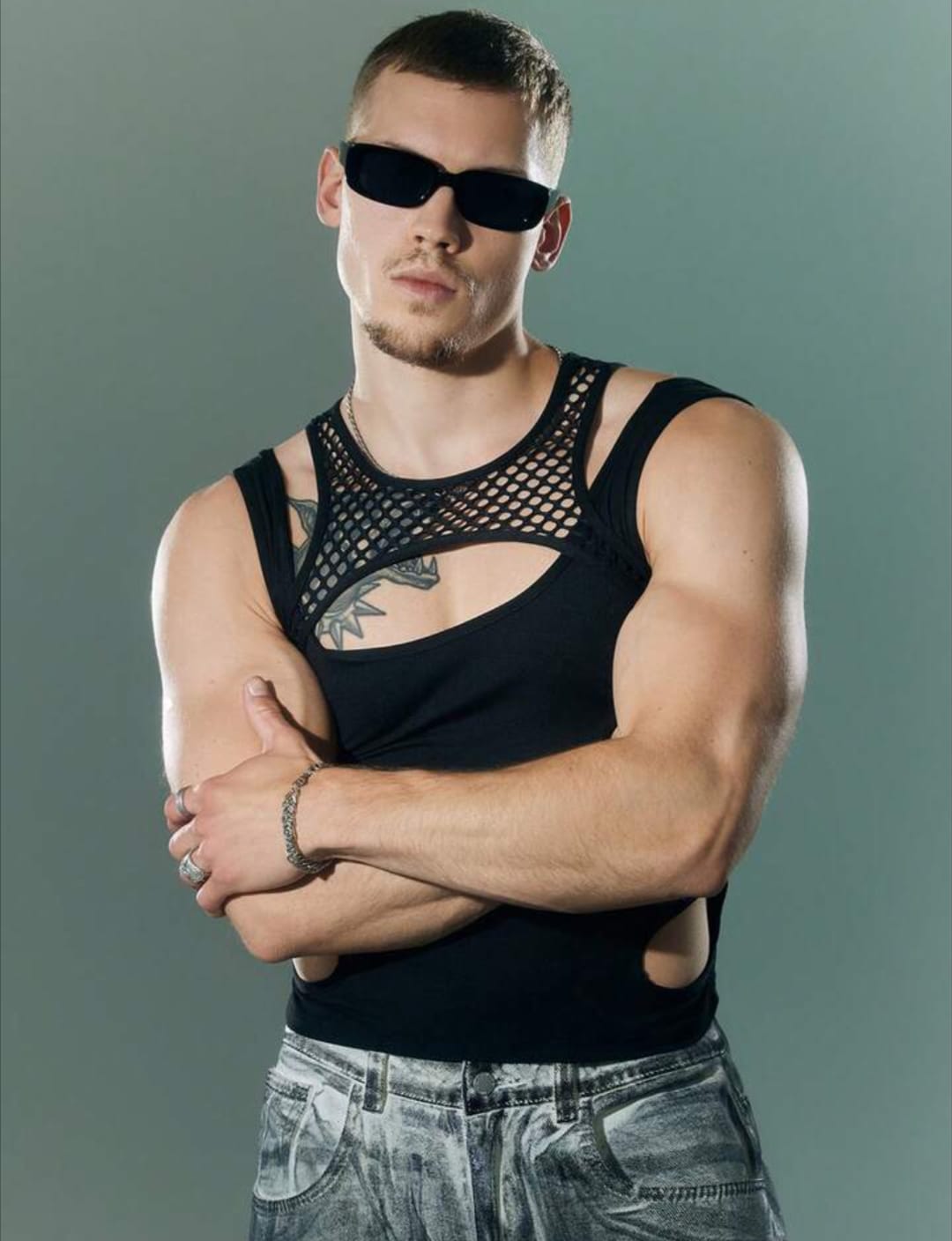 Eclipse Net Panel Crop Tank